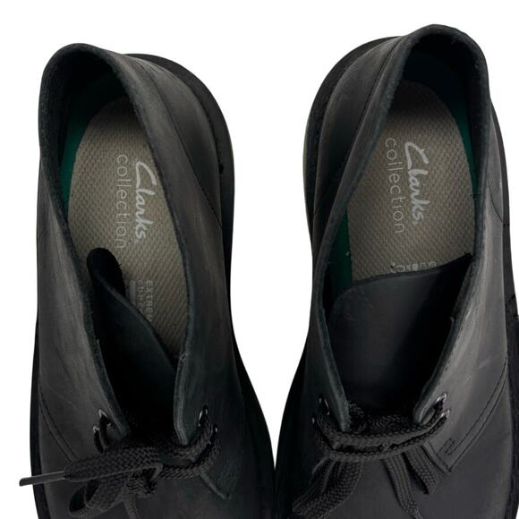 Clarks Bushacre Men's Minimalist Style Chukka Boot Black Leather Size 8.5 M - Picture 4 of 12